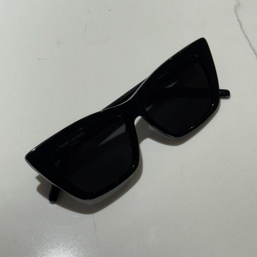 Saint Laurent Black Geometric Sunglasses